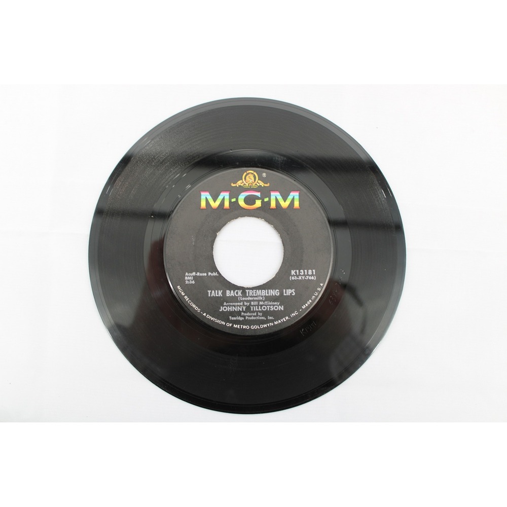 Johnny Tillotson Talk Back Trembling Lips Another You 45 RPM MGM Records K13181‎